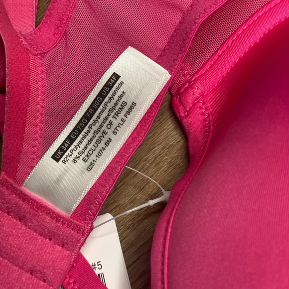 NEW WITH TAGS DELMIRA 34F HOT PINK PADDED T-SHIRT BRA WITH UNDERWIRE - Picture 4 of 5